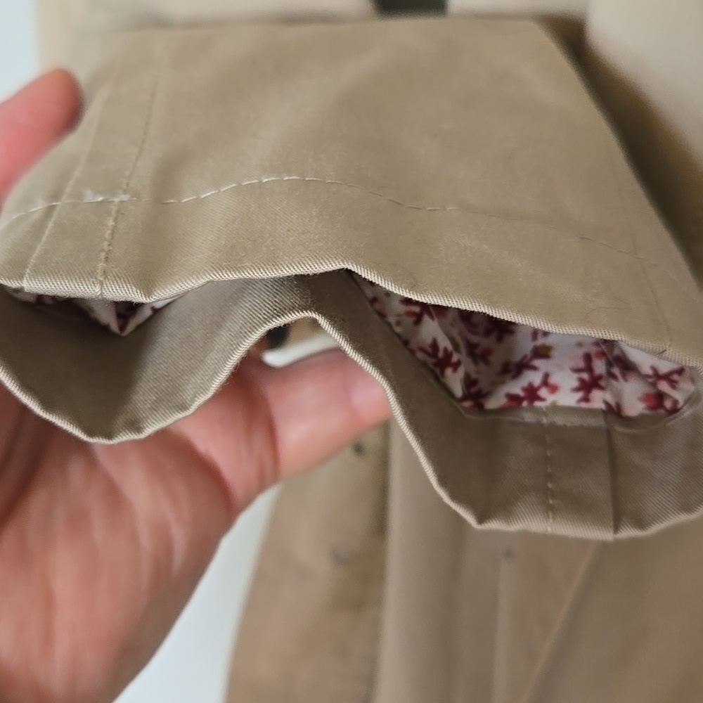 Loft | NWT Tan Floral Lined Belted Trench Coat Size XSP - Picture 8 of 10
